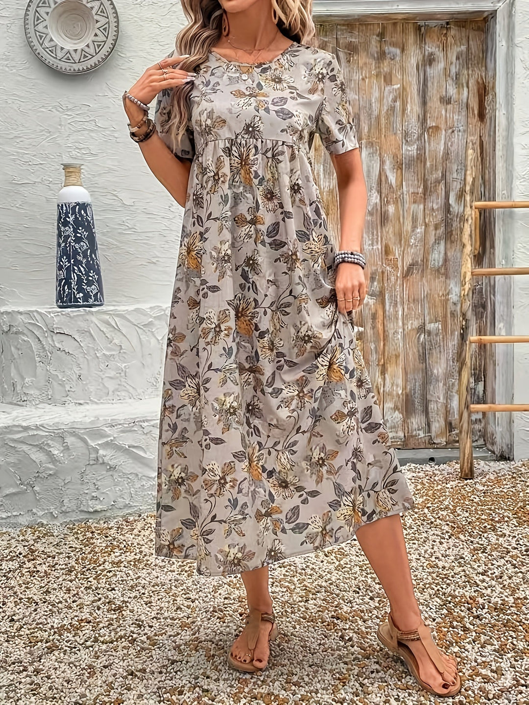 Lena – Robe Décontractée à Imprimé Floral