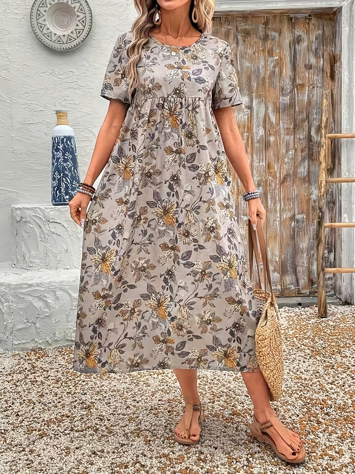 Lena – Robe Décontractée à Imprimé Floral