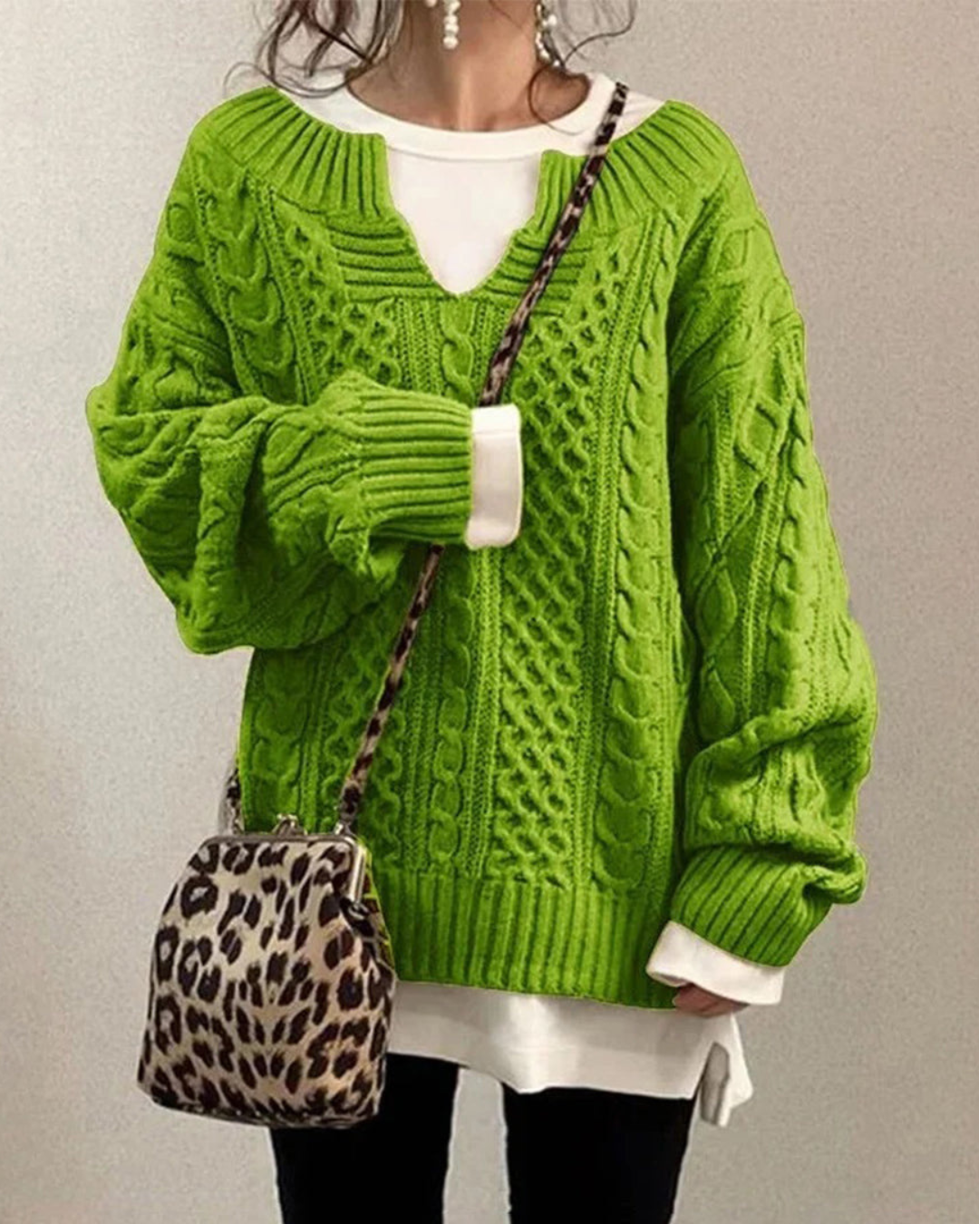 Bianca - Pull oversize en maille avec motif