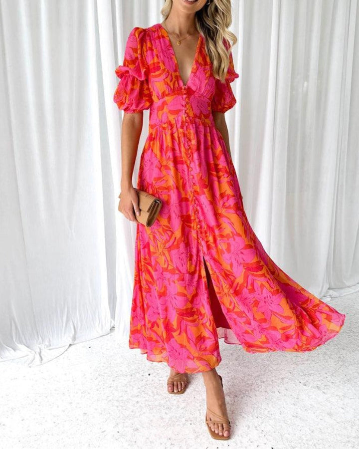 Derena - Robe Rouge Rose
