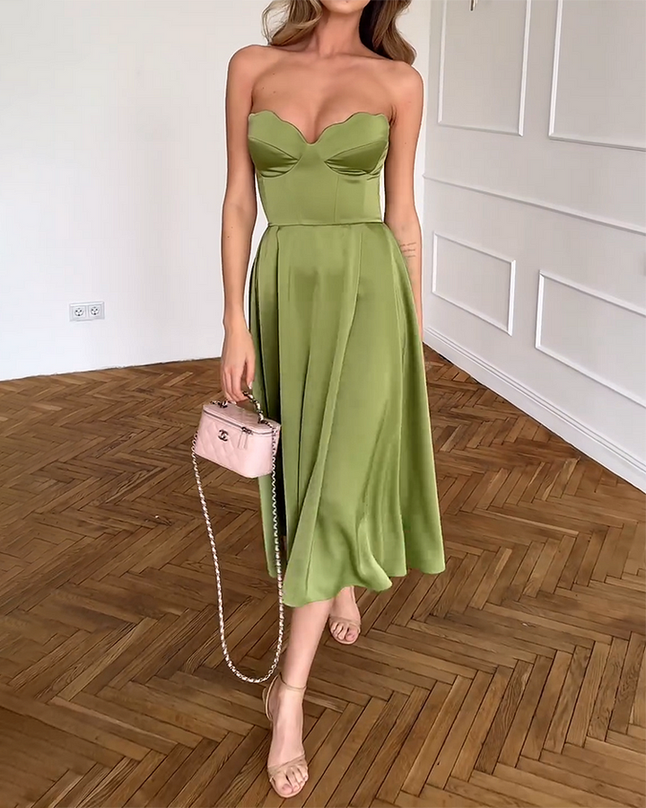 Bianca - Robe Midi Sans Manches Chic