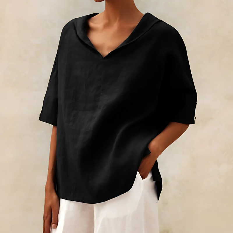 Abby | Chemise en Lin Décontractée Col V