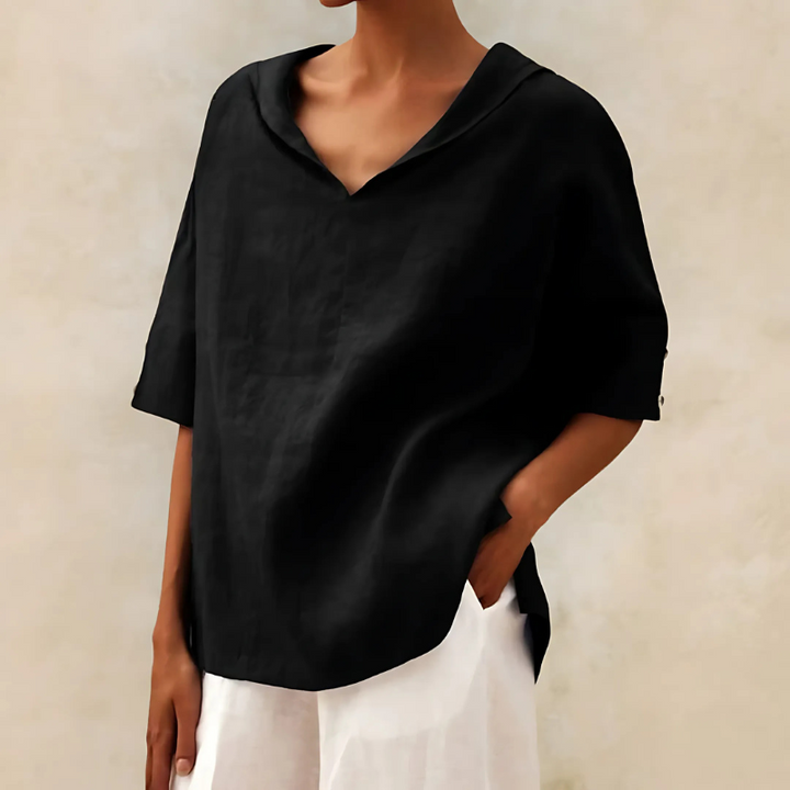 Abby | Chemise en Lin Décontractée Col V