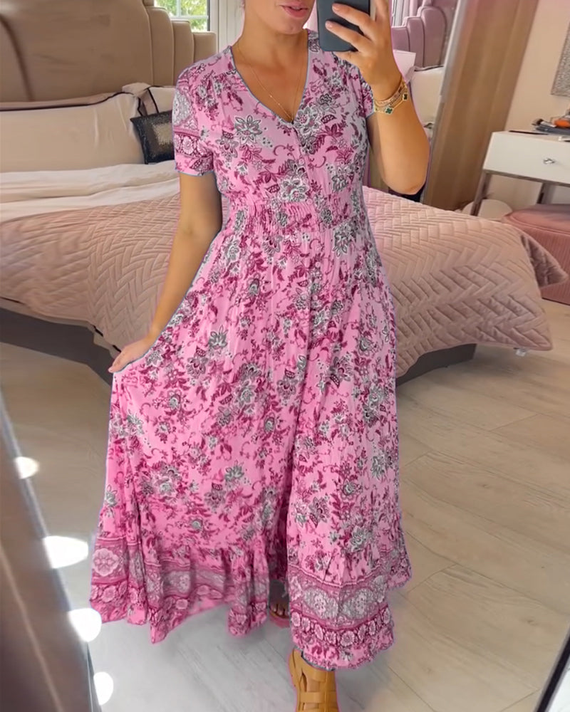 Alisa™ - Robe à col en V avec motif floral