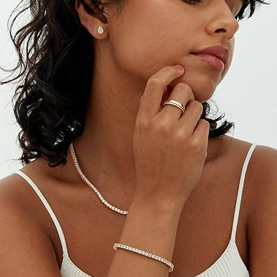 Bracelet de tennis en moissanite | Or