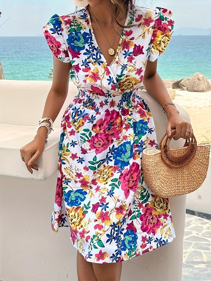 Serena – Robe Imprimée à Volants Floraux