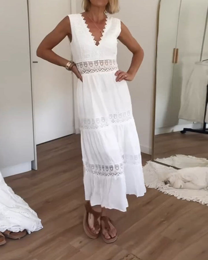 Camille | Robe en Dentelle à Décolleté en V (Presque épuisé)