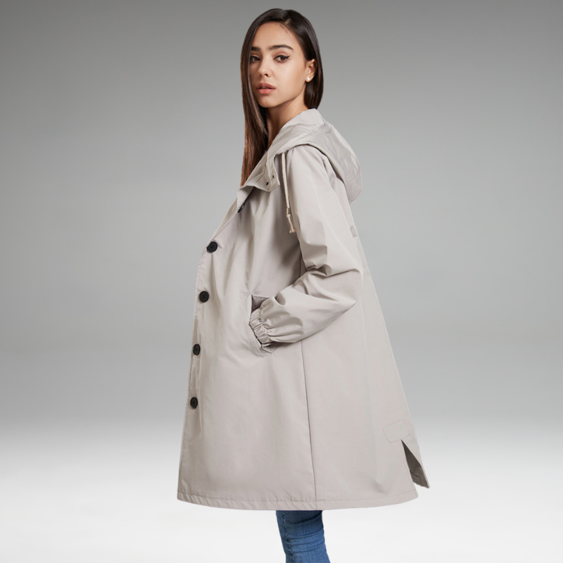 Betsy | Manteau Boutonné Imperméable et Coupe-Vent