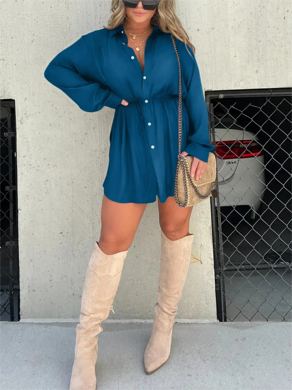 Jessica - Robe Salopette Satinée Tendance