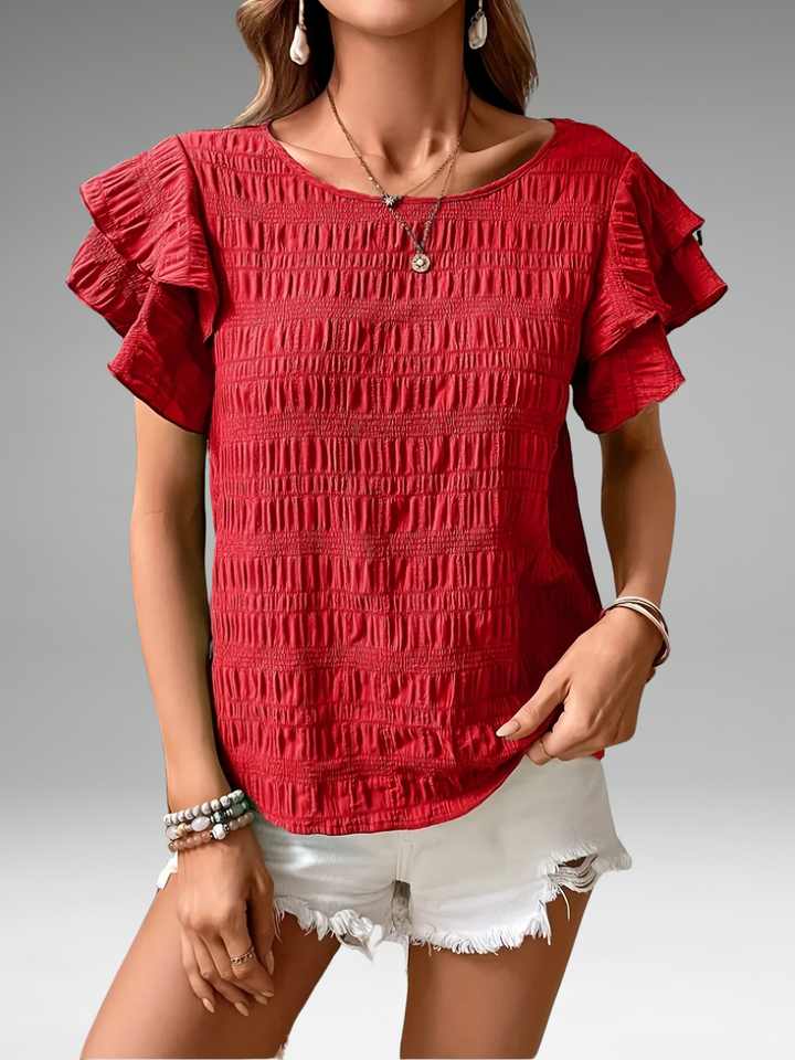 Charmaine | Blouse Légère et Aérée avec des Volants Amusants