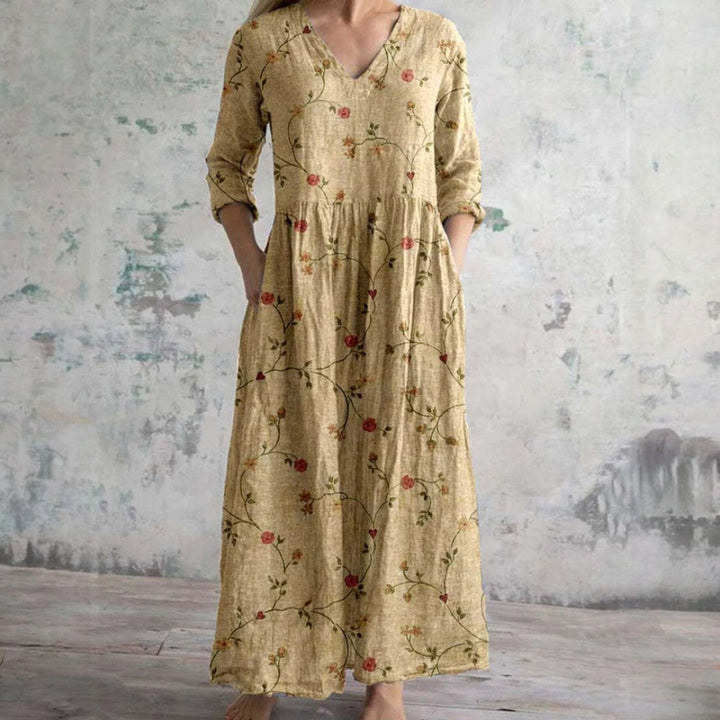 ROBE MAXI FLORALE RÉTRO BRUNA