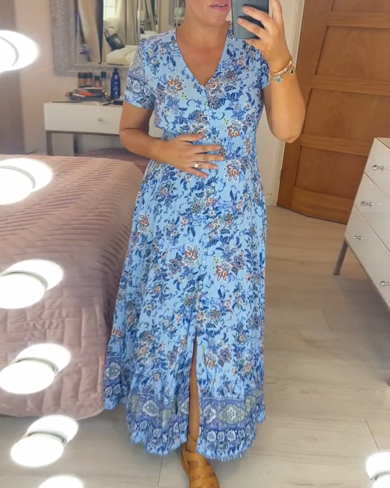 Alisa™ - Robe à col en V avec motif floral