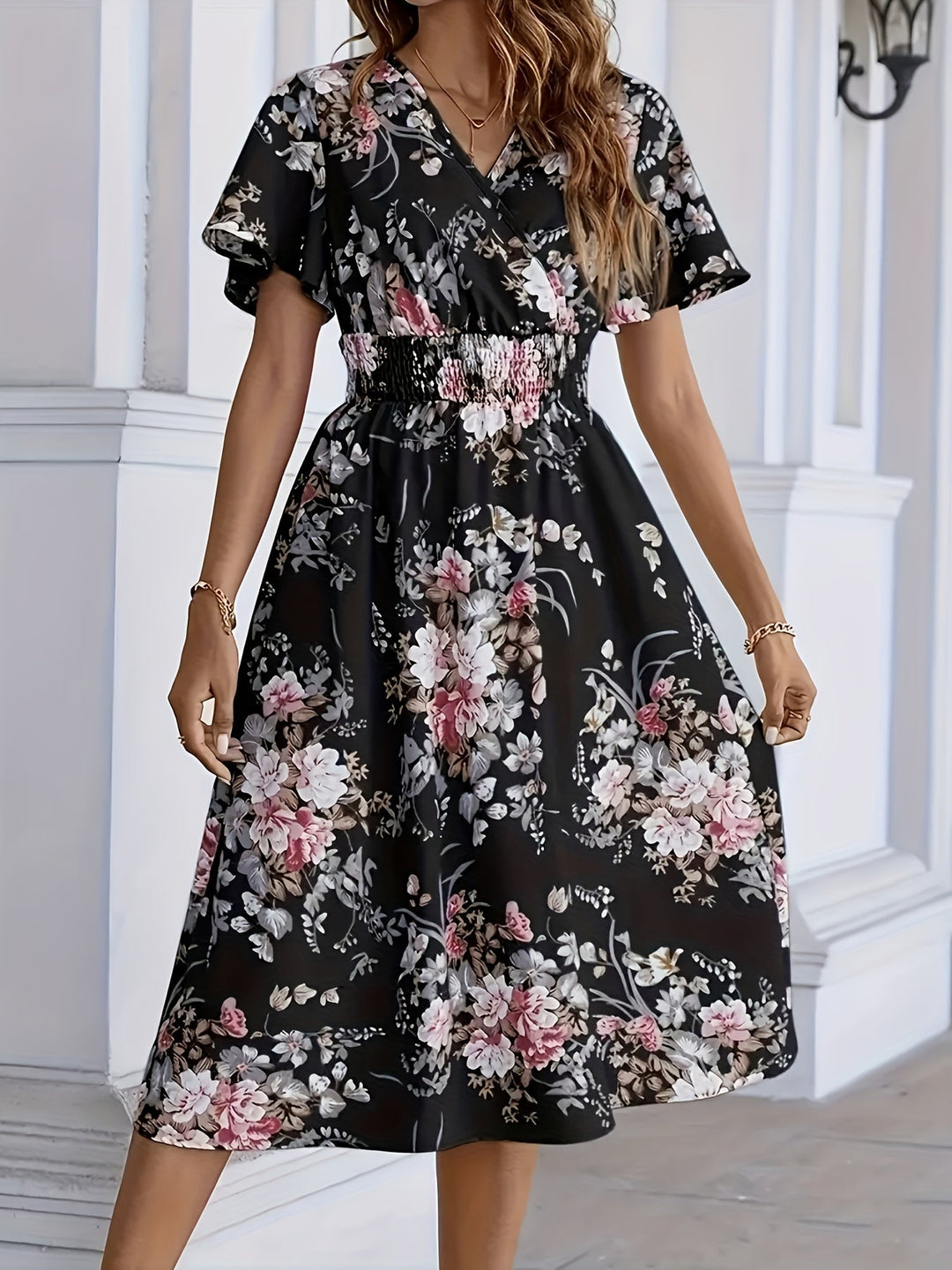 Lily – Robe sans manches à imprimé floral