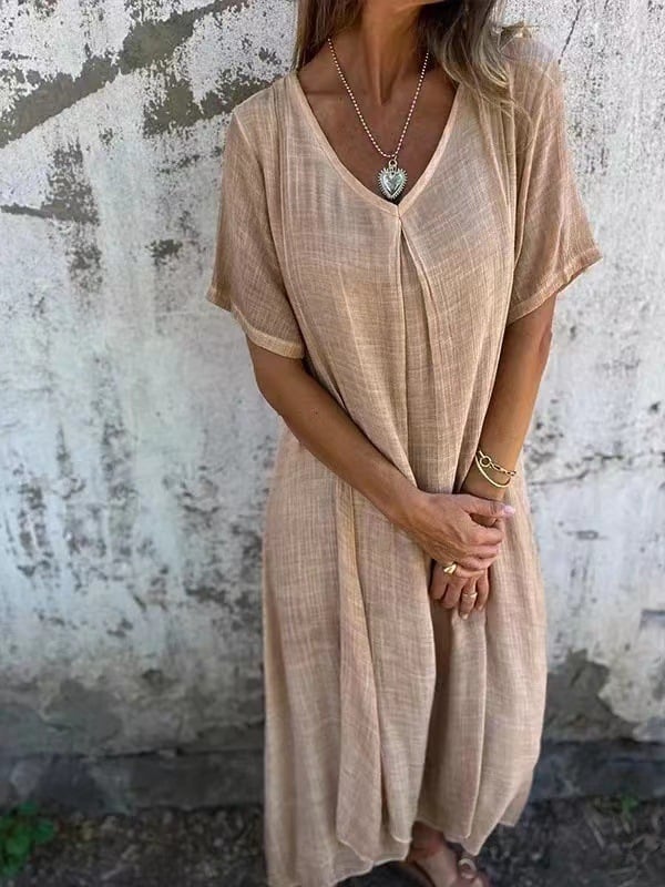 ROBE MIDI CLASSIQUE À COL EN V ARIANE I