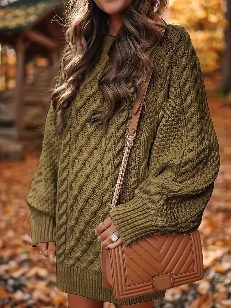 Chloé – Robe Pull en Maille Tressée