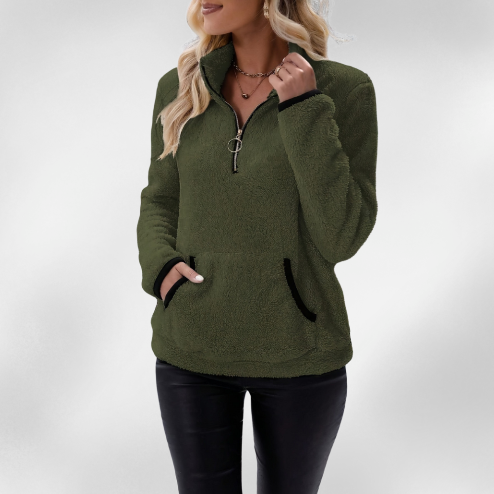 Rosely | Fleece Borg à Mi-Zip