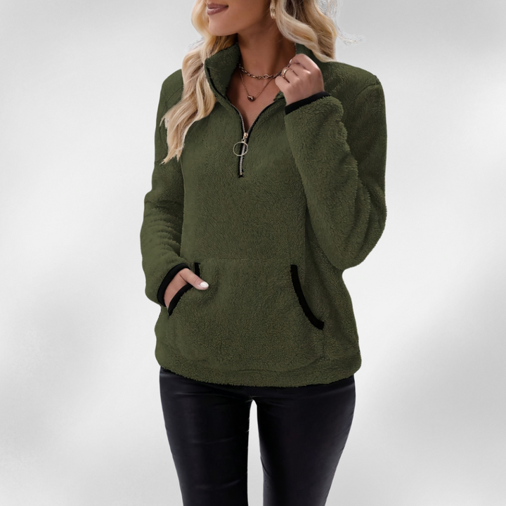 Rosely | Fleece Borg à Mi-Zip