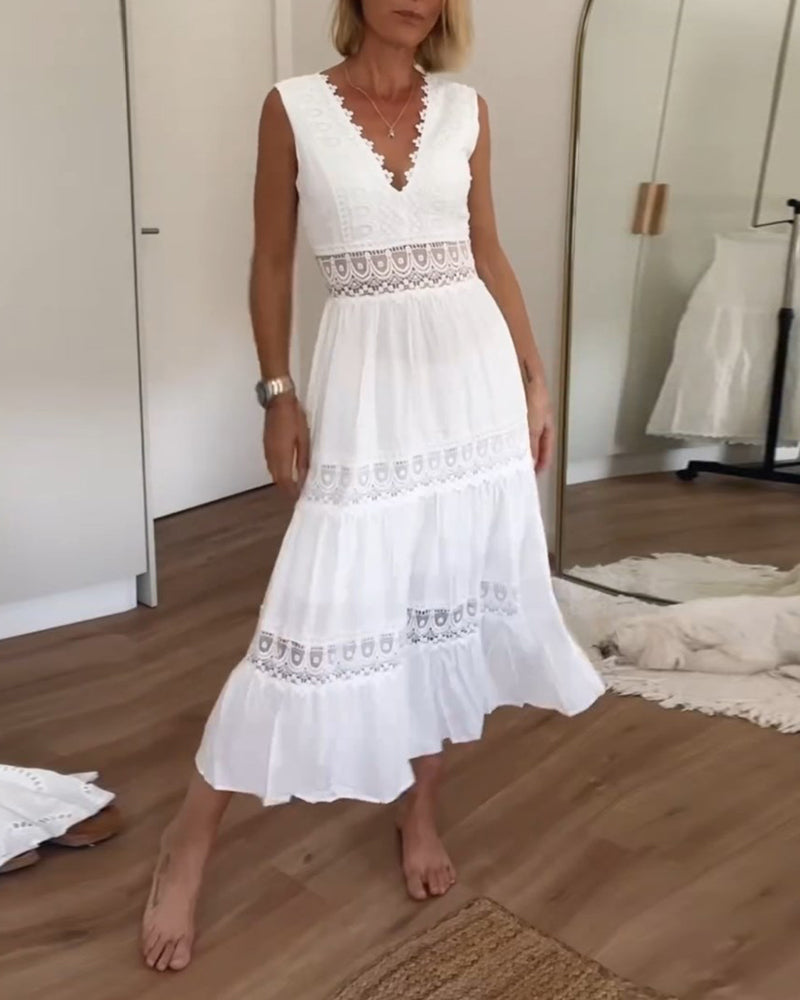 Camille | Robe en Dentelle à Décolleté en V (Presque épuisé)
