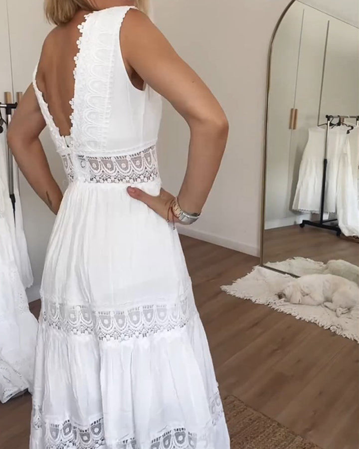 Camille | Robe en Dentelle à Décolleté en V (Presque épuisé)