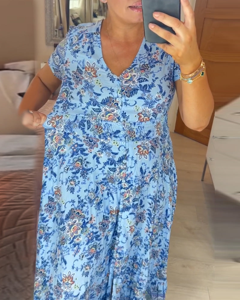 Alisa™ - Robe à col en V avec motif floral