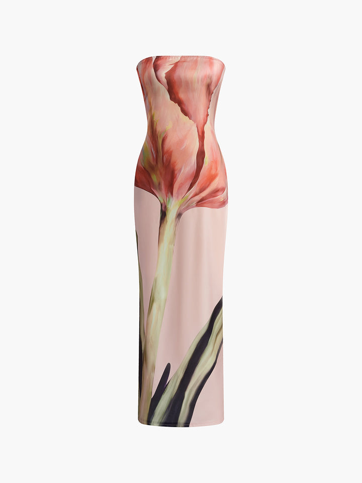 Dyantha - Robe en Satin à Imprimé Floral