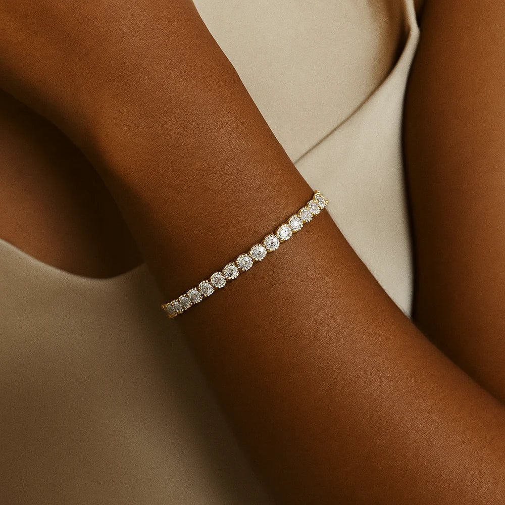 Bracelet de tennis en moissanite | Or