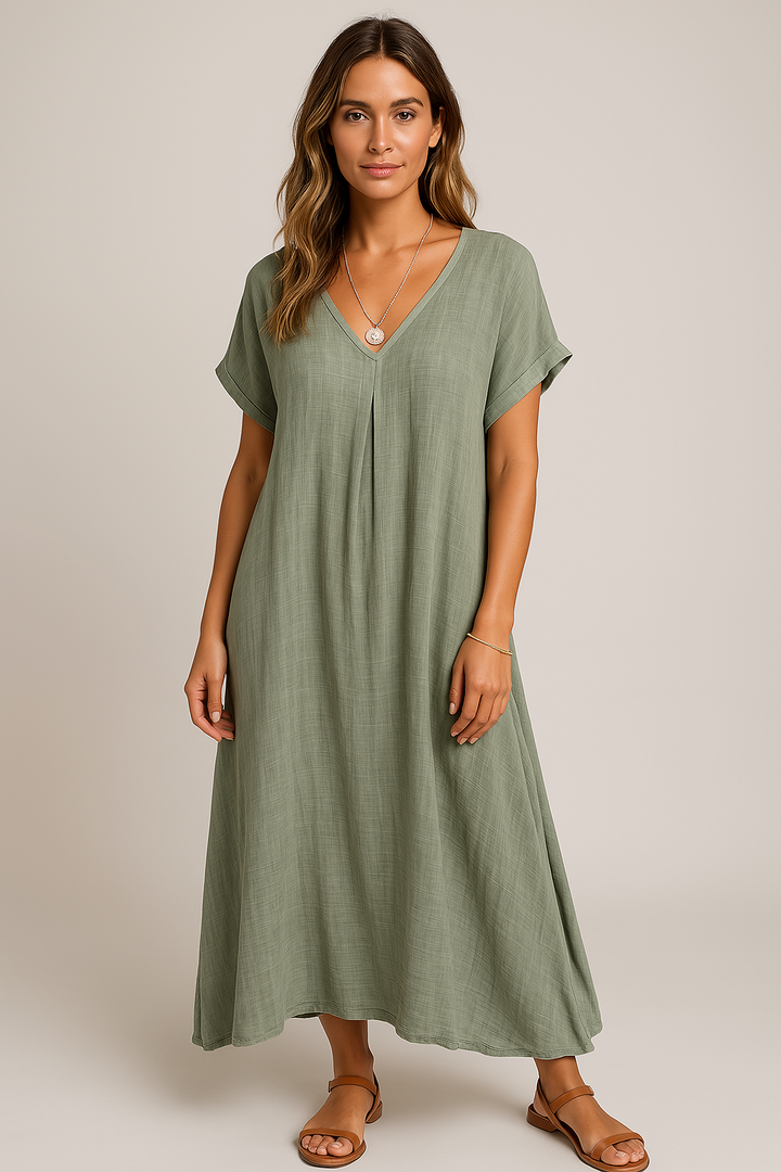 ROBE MIDI CLASSIQUE À COL EN V ARIANE I