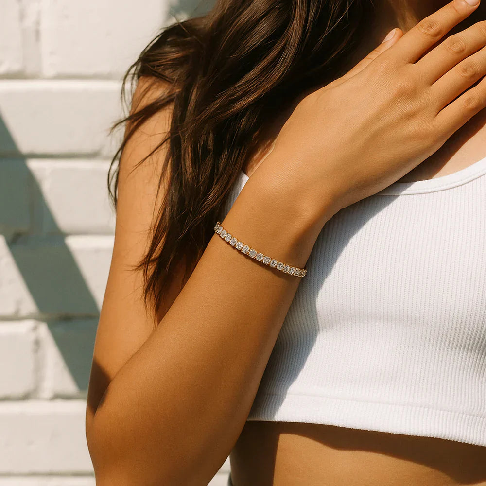 Bracelet de tennis en moissanite | Or