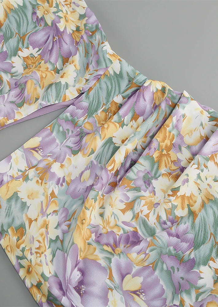 Dalina - Robe Florale à Une Manche