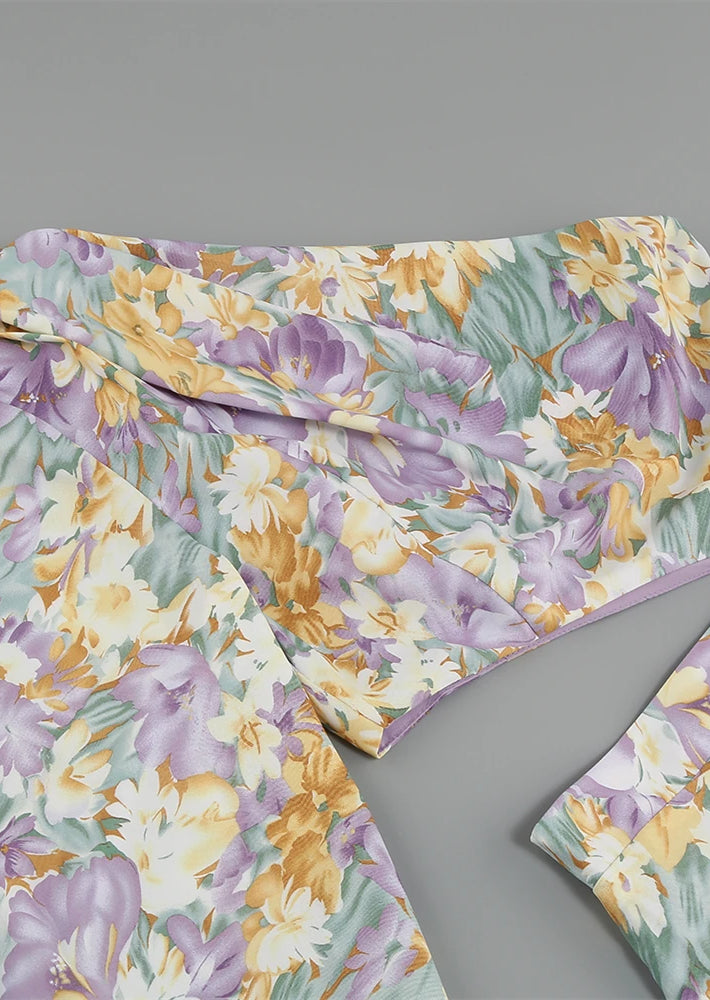 Dalina - Robe Florale à Une Manche