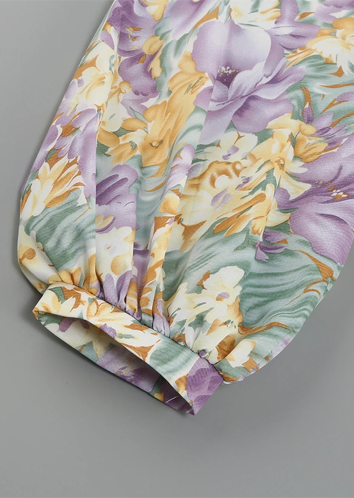 Dalina - Robe Florale à Une Manche