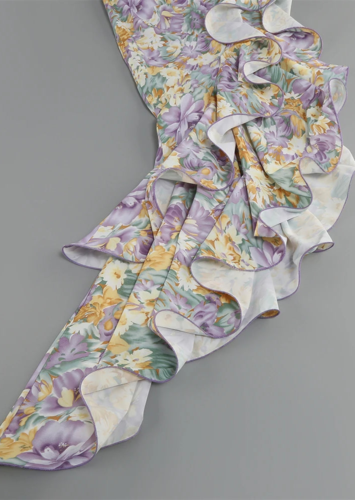 Dalina - Robe Florale à Une Manche