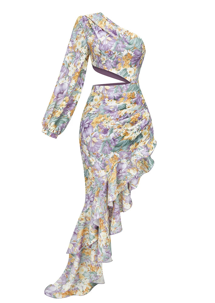 Dalina - Robe Florale à Une Manche