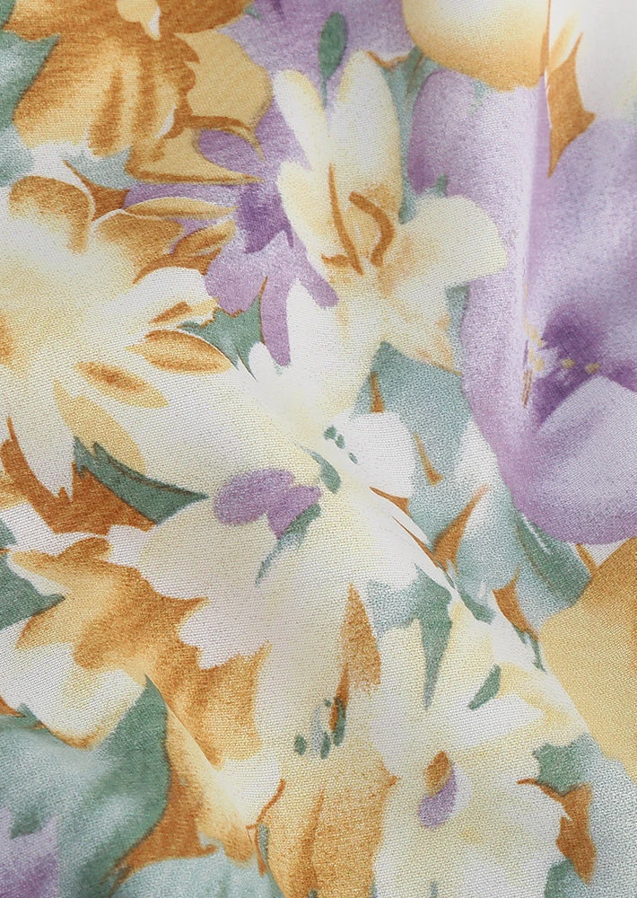 Dalina - Robe Florale à Une Manche