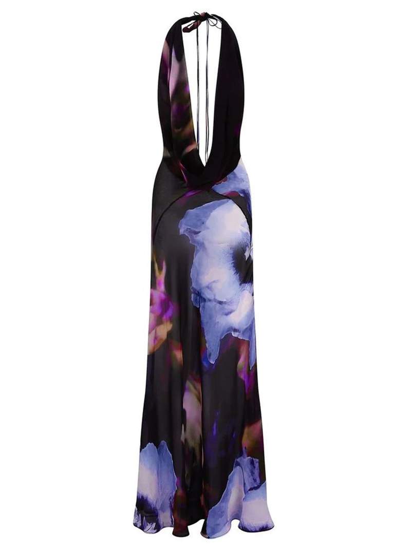 Caprise - Robe à nouer dos nu avec col halter