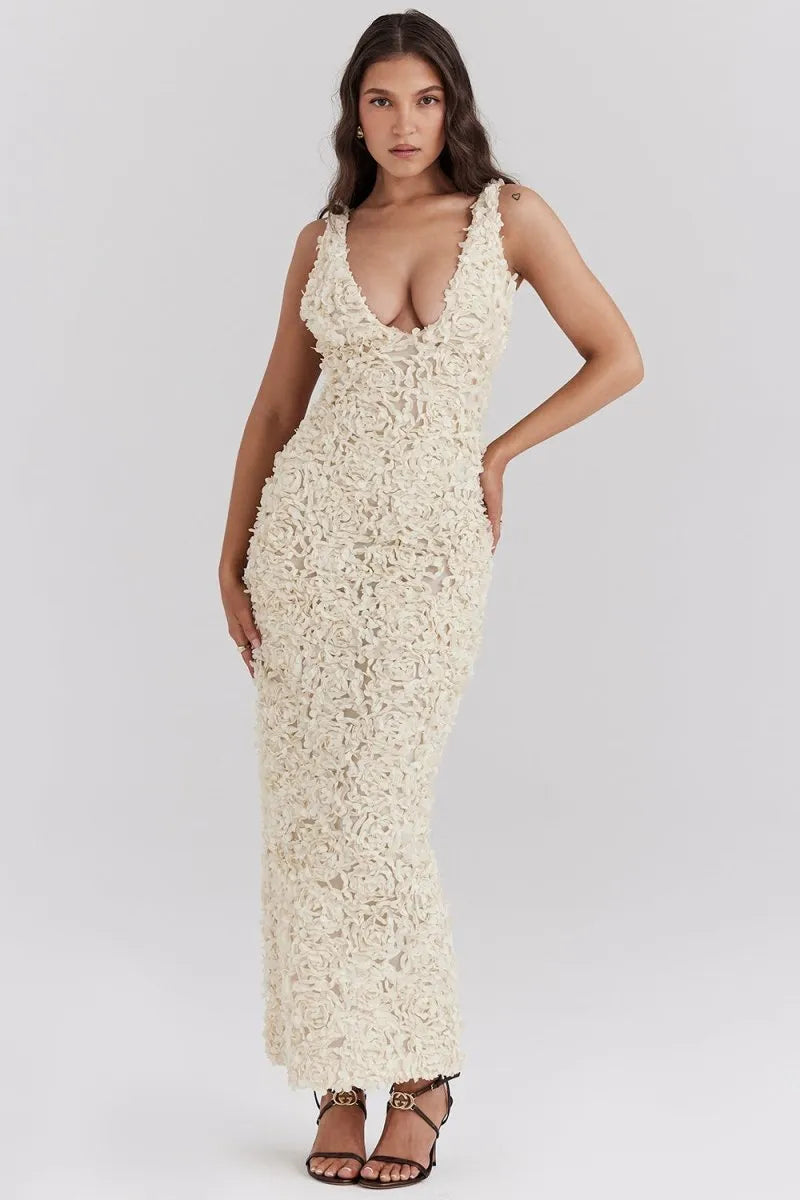 Catalina - Robe Maxi Florale A-Ligne Glamour