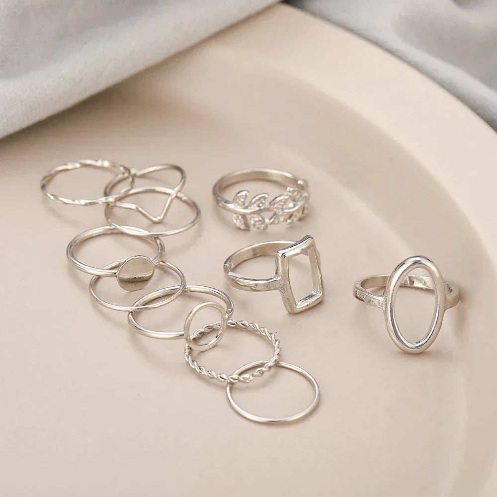 Pack de 11 Bagues Vintage en Argent