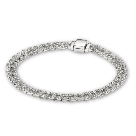 Bracelet Cubain en Moissanite | Or Blanc