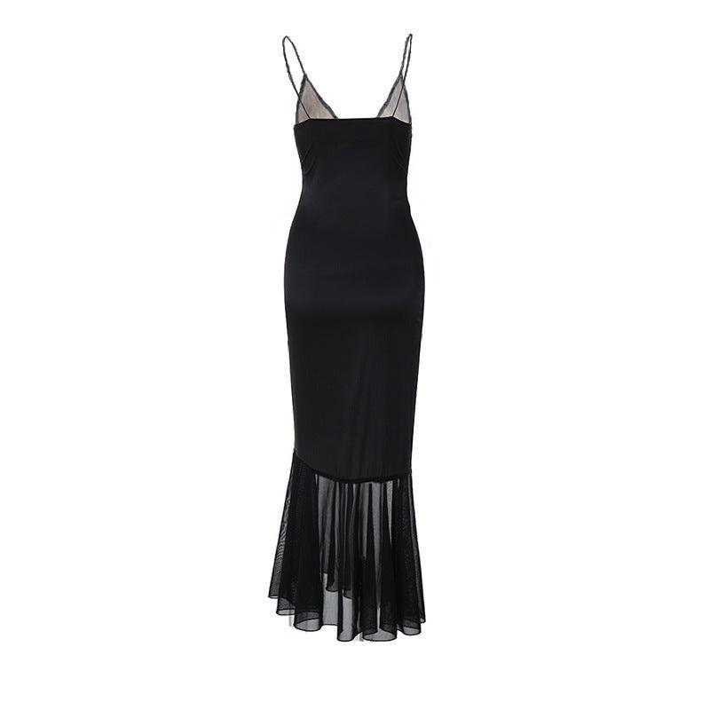 Anissa - Robe Maxi en Tulle avec Dentelle Découpée