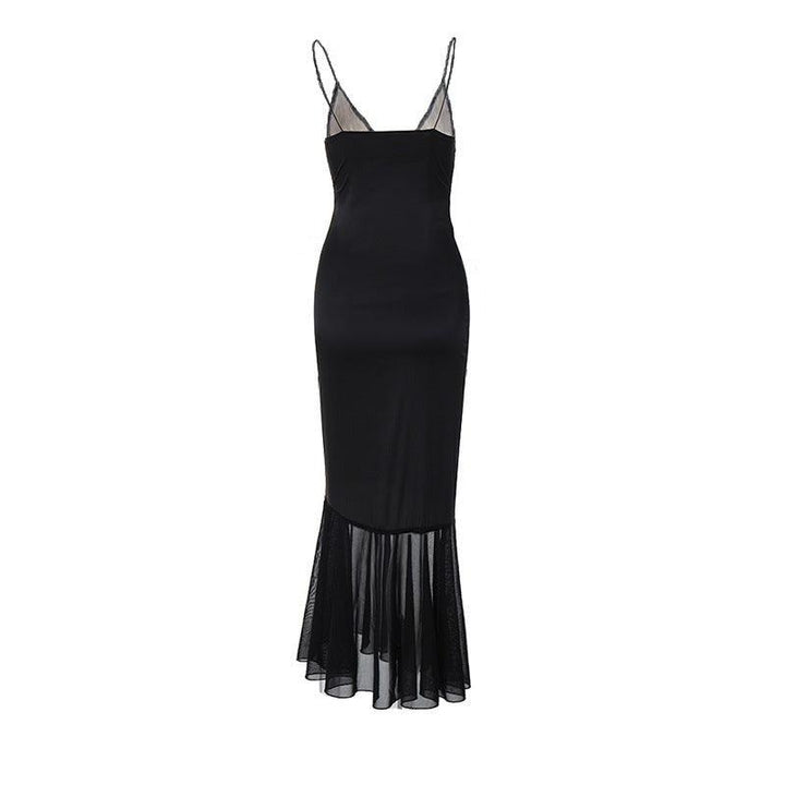 Anissa - Robe Maxi en Tulle avec Dentelle Découpée