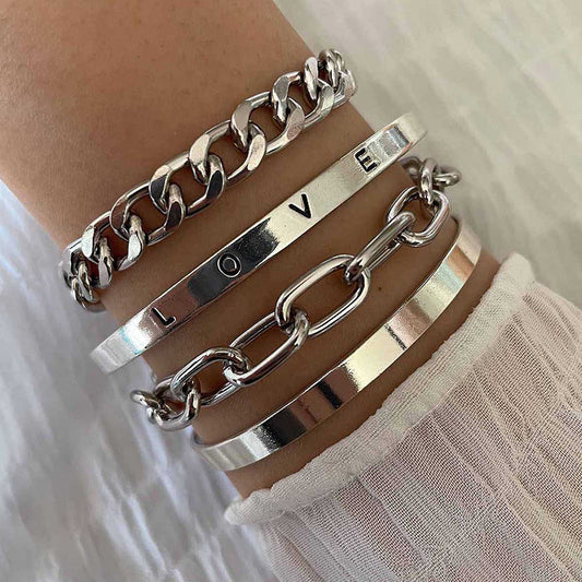 Ensemble de Bracelets Elan Mercer | Or Blanc