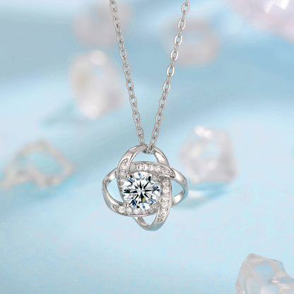 Ensemble de Nœud de Trèfle Fleur de Givre | Or Blanc