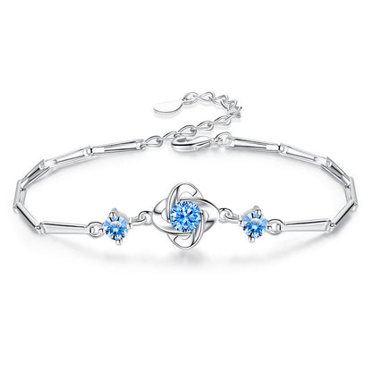 Ensemble de boucle Seren Clover Bleu | Or Blanc