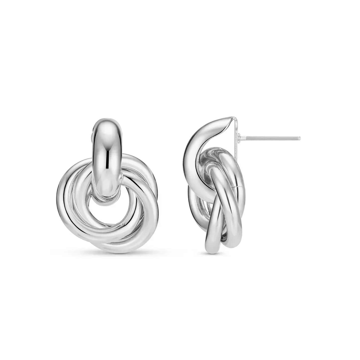 Boucles d'oreilles entrelacées | Or blanc