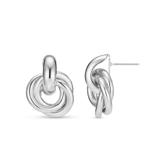 Boucles d'oreilles entrelacées | Or blanc