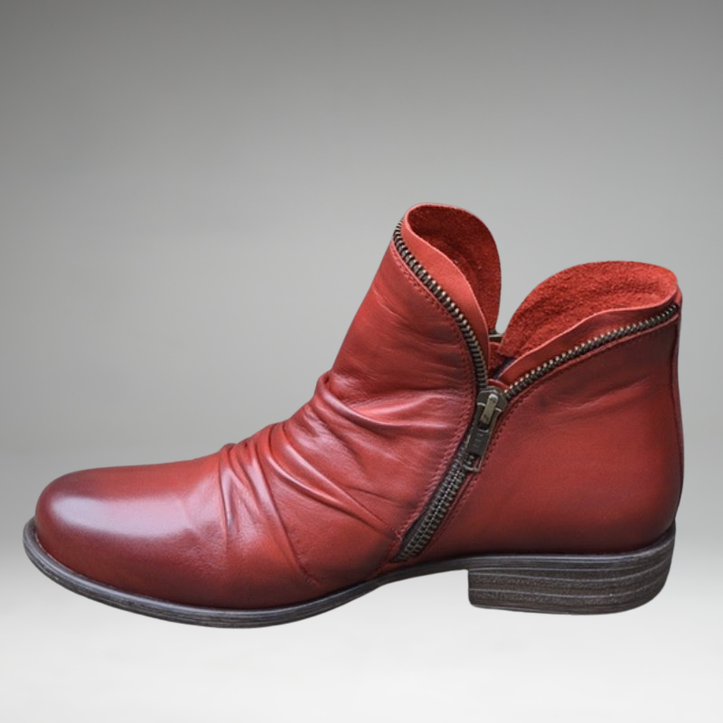 Susan | Bottes en bio-cuir avec fermetures éclair