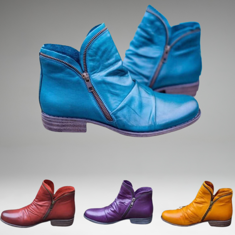 Susan | Bottes en bio-cuir avec fermetures éclair