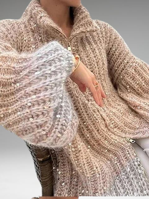 Angelina | Pull en tricot luxueux avec des détails en paillettes élégants