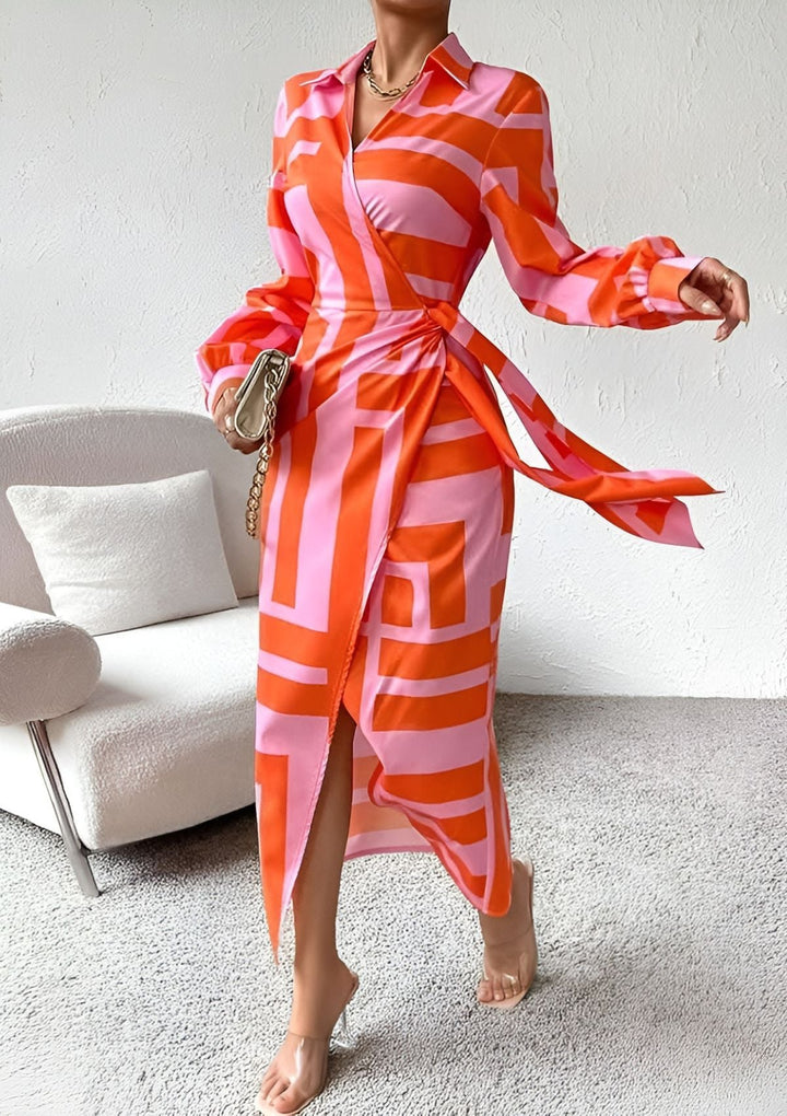 ROBE ENVELOPPANTE À MANCHES LONGUES IVY