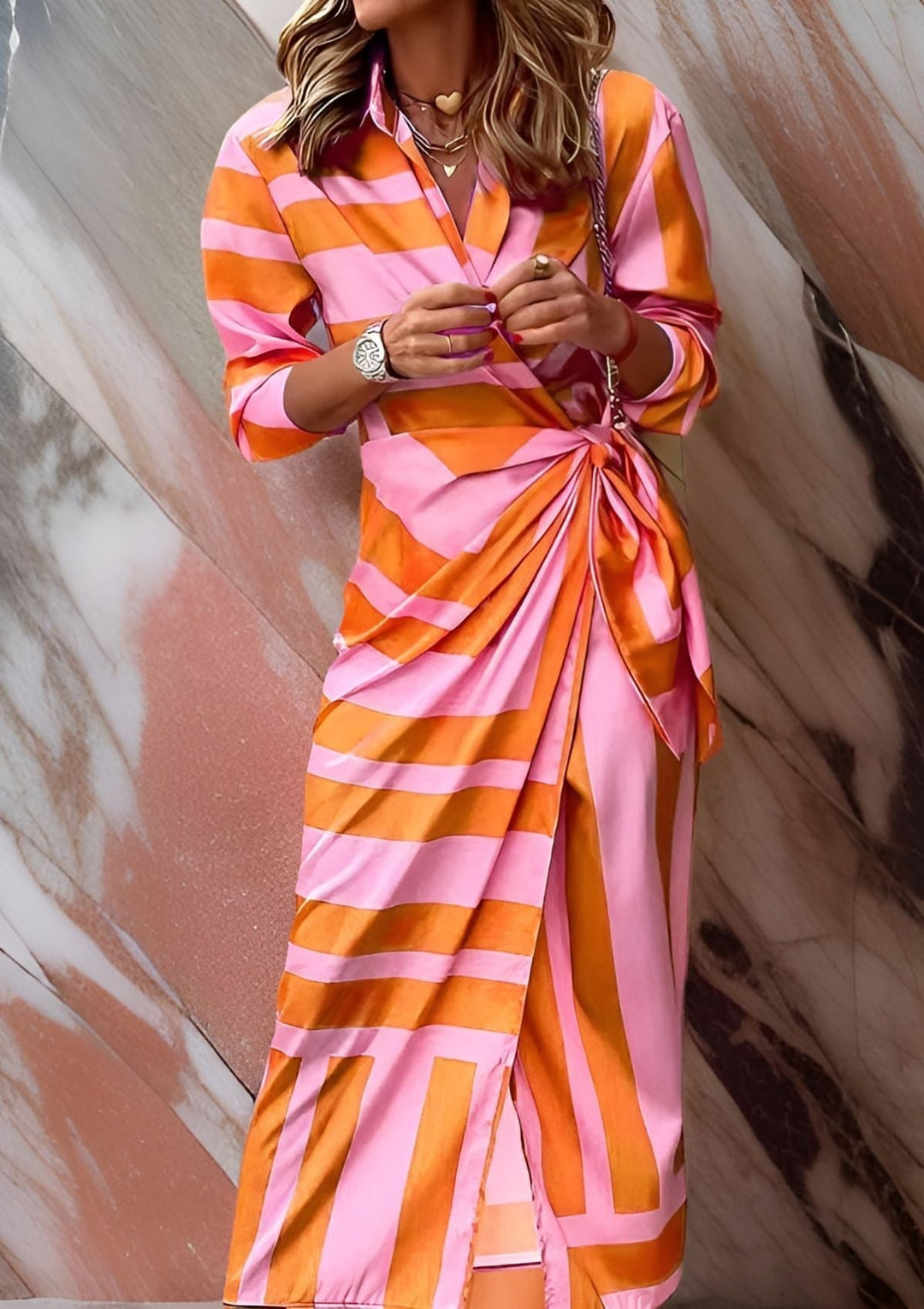 ROBE ENVELOPPANTE À MANCHES LONGUES IVY